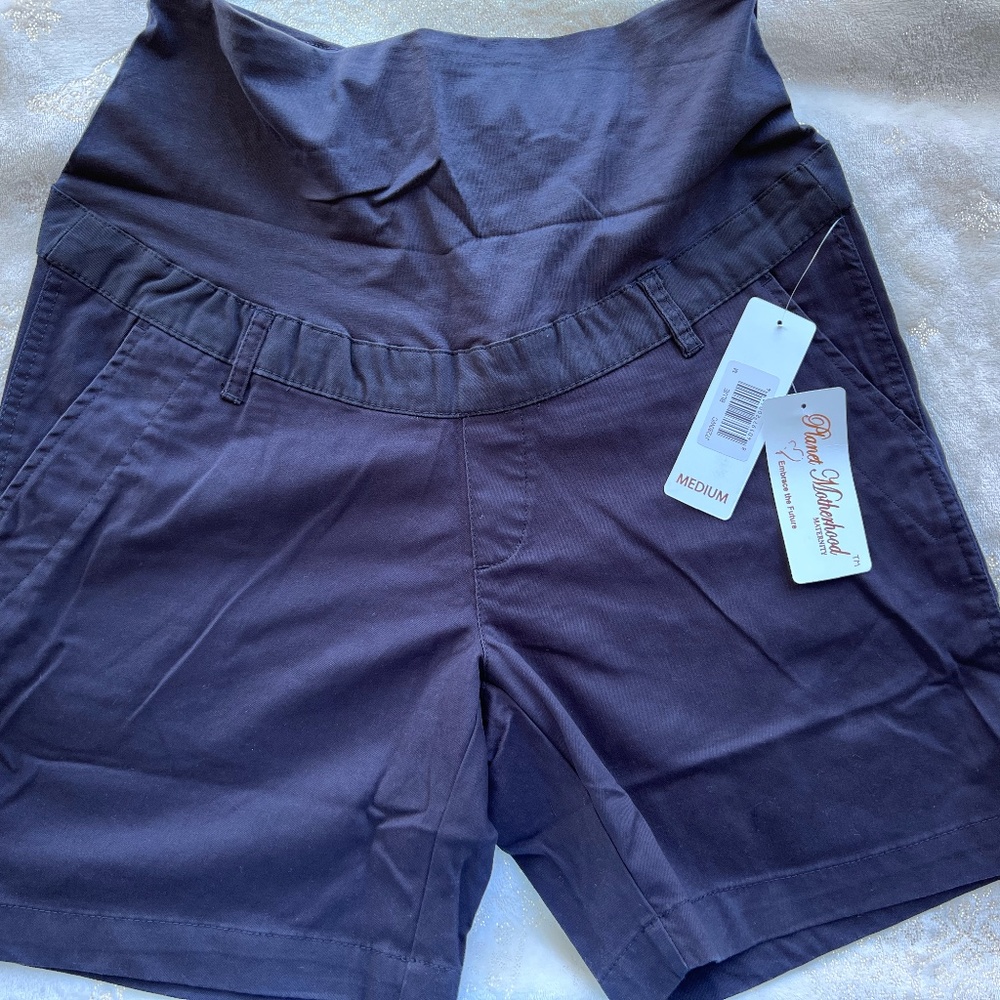 navy blue maternity shorts size M 98% cotton